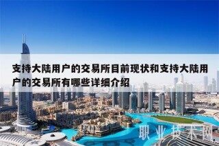 支持大陆用户的交易所目前现状和支持大陆用户的交易所有哪些详细介绍